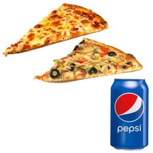 2 Slices Pizza and 1 Pop